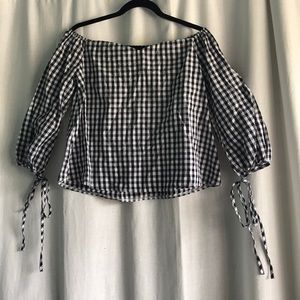 Gingham ASOS Off the Shoulder Top